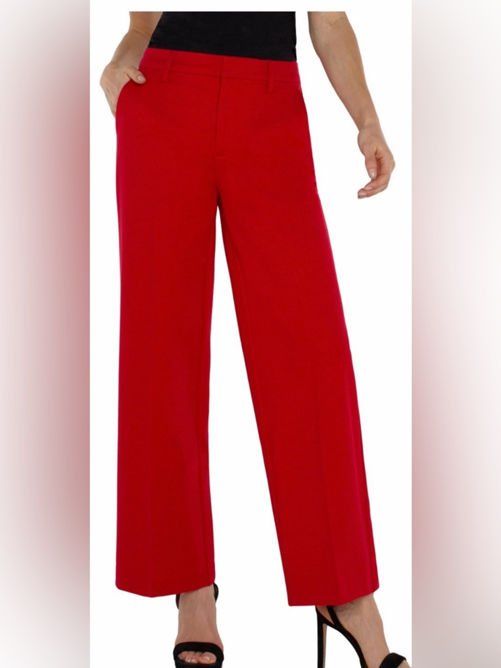 Liverpool Kelsey Wide Leg Pants Orange Red High Rise Trouser Size 12/31